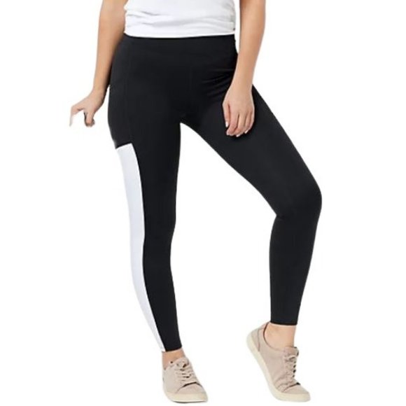 MIND BODY LOVE by Peace Love World Petite Color-Blocked Leggings  8619 - Picture 1 of 4